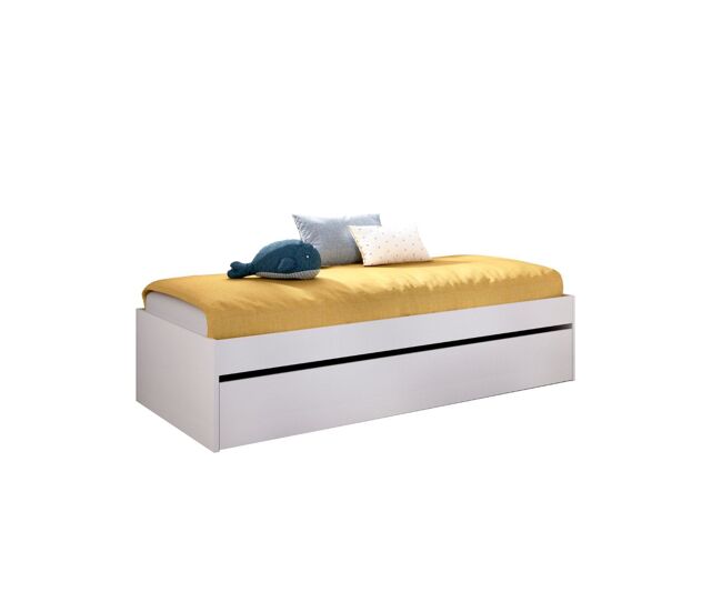 Conjunto de dormitorio lago pack 8 cama + escritorio blanco