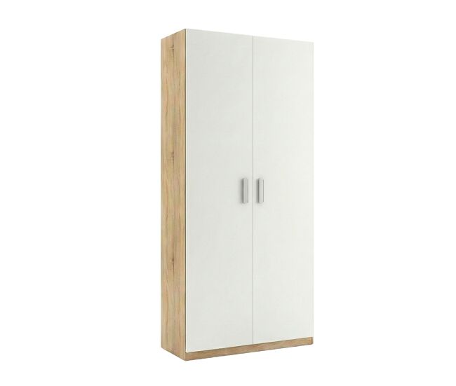 Armario dinamarca con 2 puertas batientes | cambria-blanco | 90 x 199 x 50 cm