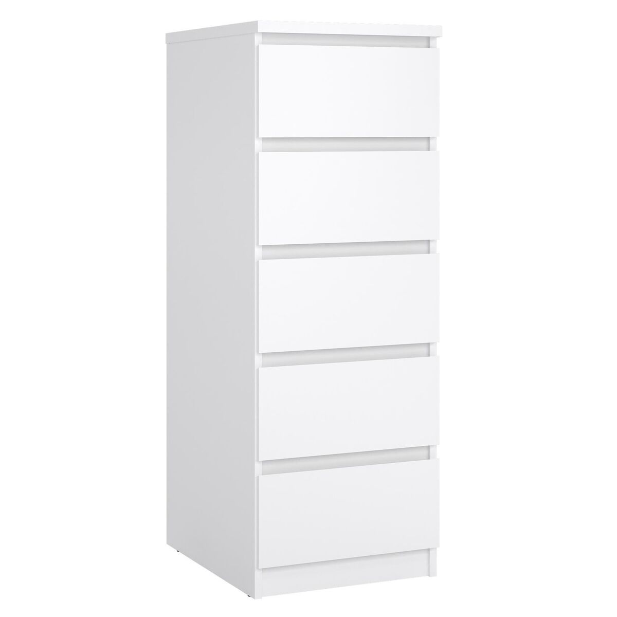 Cómoda, Cajonera Dormitorio Sil Oak con 5 Cajones 41 Blanco Brillo