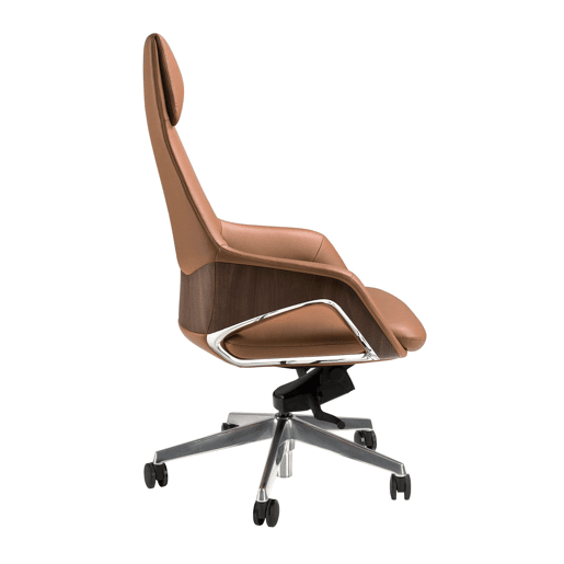 Cadeira giratória de escritório em couro sintético castanho Angel Cerdá modelo 4209 Cadeira giratória de escritório em couro sintético castanho Angel Cerdá modelo 4209