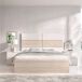 Conjunto de dormitorio Astra cabecero + mesitas de noche + aro Conjunto de dormitorio Astra cabecero + mesitas de noche + aro Blanco