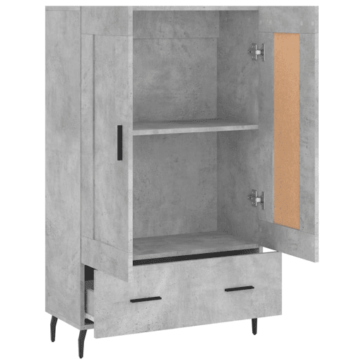 Armário alto - Móvel de apoio 69,5x31x115 cm derivados de madeira cinza-cimento pt1279