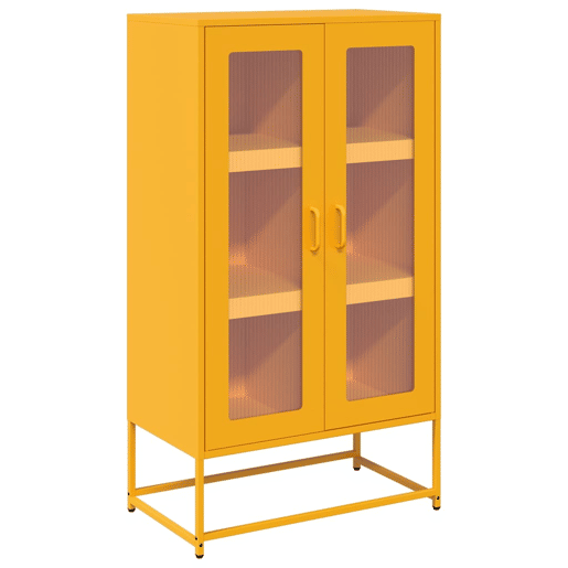 Aparador - Bufete - Móvei de apoio alto 68x39x123 cm aço amarelo mostarda pt2190