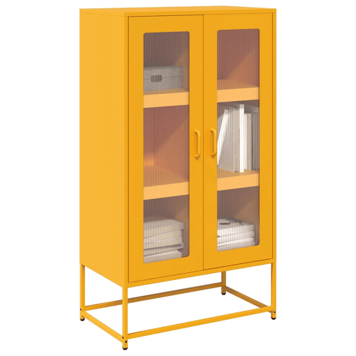 Aparador - Bufete - Móvei de apoio alto 68x39x123 cm aço amarelo mostarda pt2190