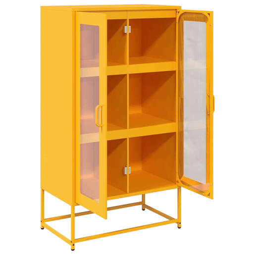 Aparador - Bufete - Móvei de apoio alto 68x39x123 cm aço amarelo mostarda pt2190