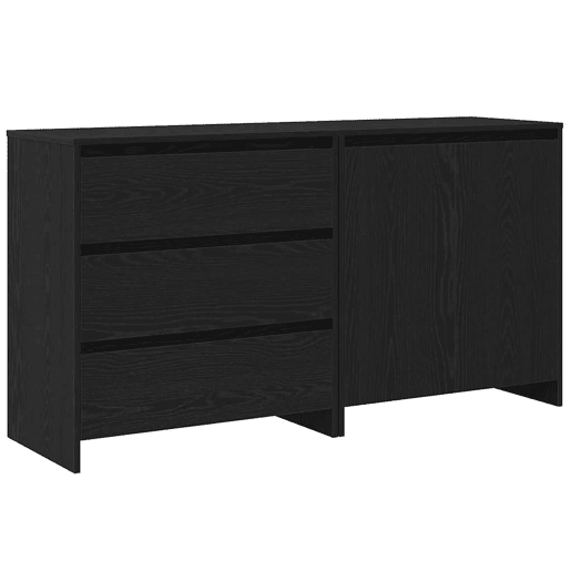 Bufete - Móvei de apoio 2 pcs Preto 70 x 41 x 75 cm Madeira processada pt21