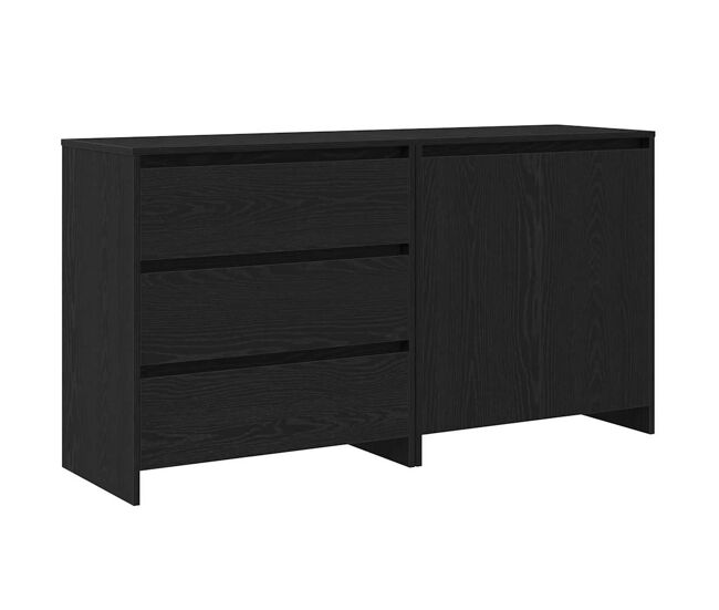 Aparador - mueble de almacenamiento 2 pcs negro 70 x 41 x 75 cm madera de ingeniería es21