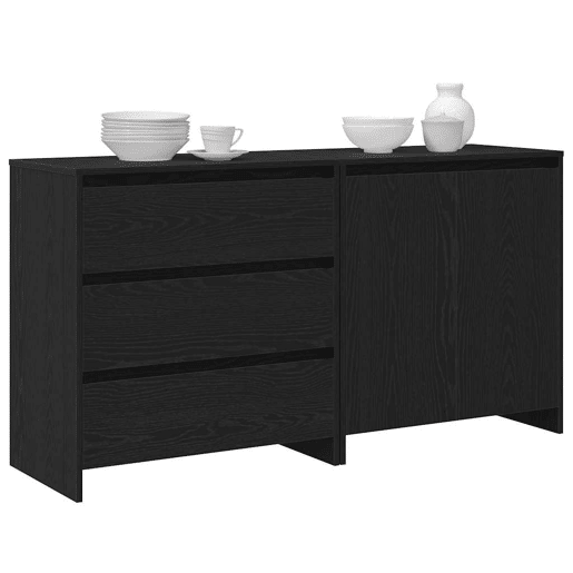 Bufete - Móvei de apoio 2 pcs Preto 70 x 41 x 75 cm Madeira processada pt21