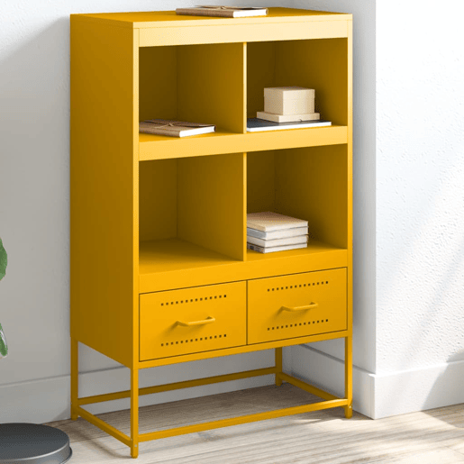 Armário alto - Bufete - Móvei de apoio 68x39x111,5 cm aço amarelo mostarda pt2187