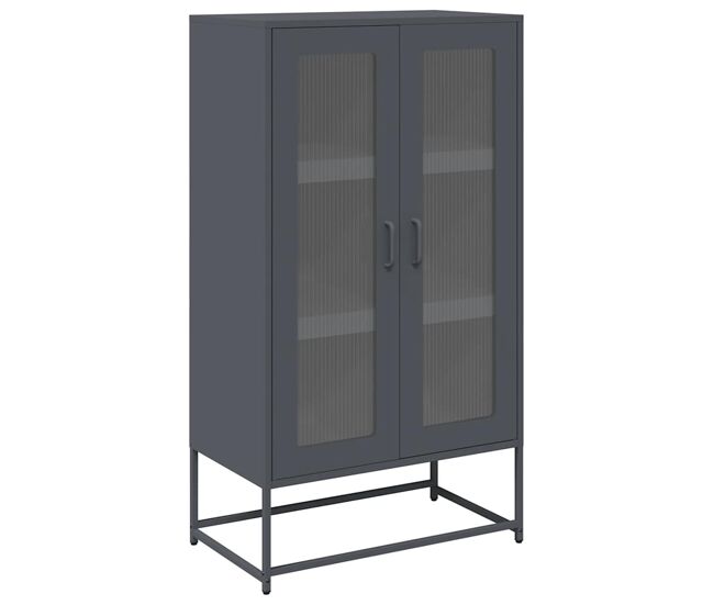 Aparador - mueble de almacenamiento de acero gris antracita 68x39x123 cm es2252