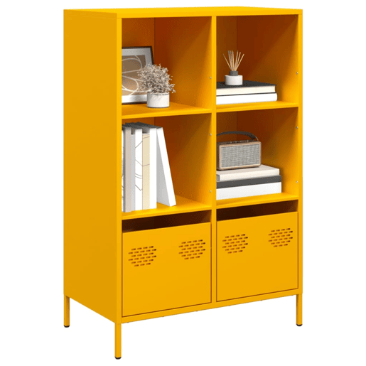 Armário alto - Bufete - Móvei de apoio 68x39x103,5 cm aço amarelo mostarda pt85