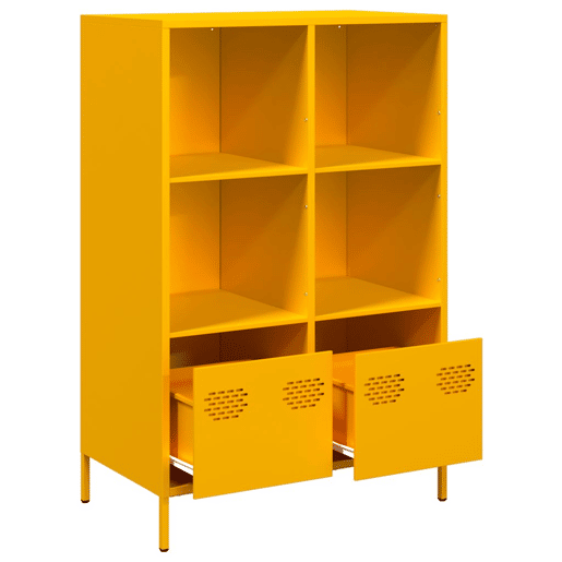 Armário alto - Bufete - Móvei de apoio 68x39x103,5 cm aço amarelo mostarda pt85