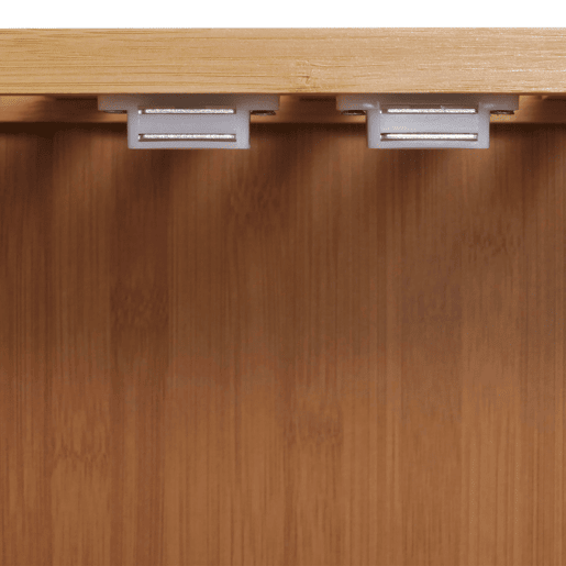 Armário alto para banheiro com prateleiras 2 portas 4 prateleiras MDF com acabamento em bambu 168x64x33 cm 04_0005757