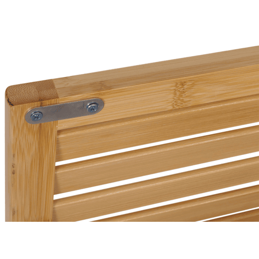 Armário alto para banheiro com prateleiras 2 portas 4 prateleiras MDF com acabamento em bambu 168x64x33 cm 04_0005757