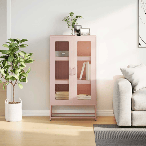 Armário alto - Bufete - Móvei de apoio 68x39x123 cm aço rosa pt2380 Armário alto - Bufete - Móvei de apoio 68x39x123 cm aço rosa pt2380