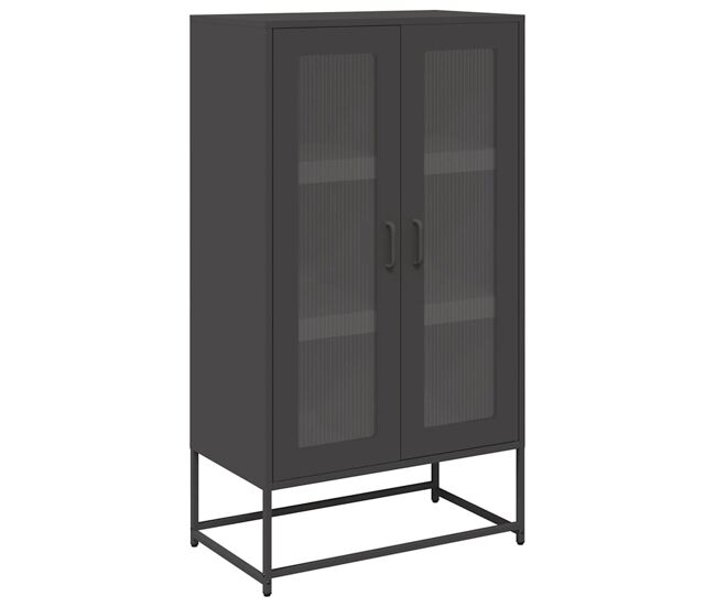 Aparador - mueble de almacenamiento de acero negro 68x39x123 cm es2350