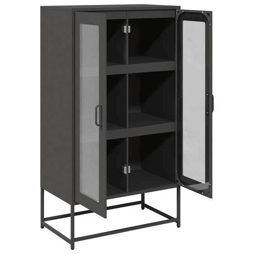 Aparador - Bufete - Móvei de apoio alto 68x39x123 cm aço preto pt2350
