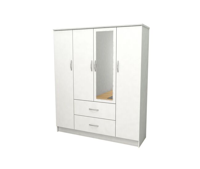Armario de dormitorio dn 4 puertas, con espejo