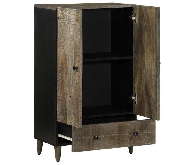 Aparador alto - Mueble de almacenamiento madera maciza de mango 60x33x100 cm es1493