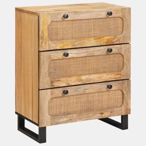 Bufete - Móvei de apoio 2 pcs Castanho 60 x 33 x 75 cm Madeira de manga maciça pt18