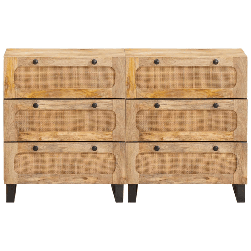 Bufete - Móvei de apoio 2 pcs Castanho 60 x 33 x 75 cm Madeira de manga maciça pt18