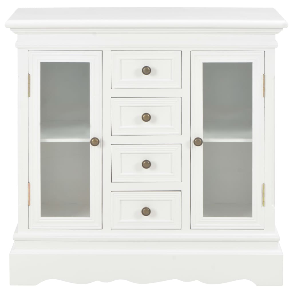 Aparador - mueble de almacenamiento de madera maciza de pino blanco 70x28x70 cm es3950