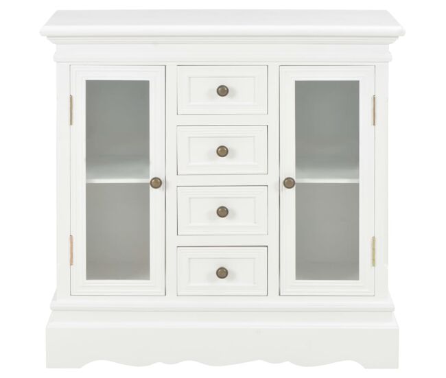Aparador - mueble de almacenamiento de madera maciza de pino blanco 70x28x70 cm es3950