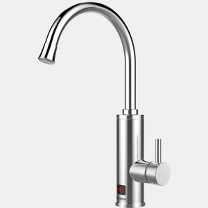 Briebe IH1205 Torneira com Aquecedor Elétrico Instantâneo de Bancada, Aquecedor de Água Baixo Consumo, Display, Inox, 3600, Aço Inoxidável
