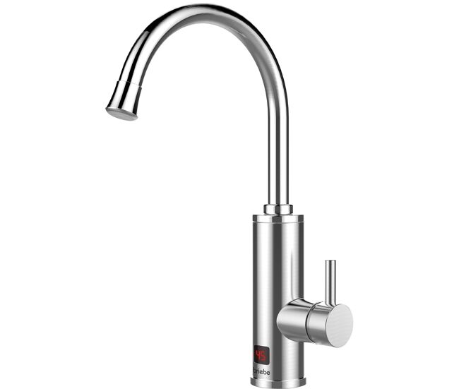 Briebe ih1205 grifo calentador agua eléctrico instantáneo de mesa bajo consumo, acero inox, display, camping, 3600, acero inoxidable
