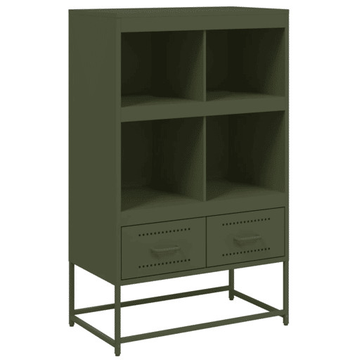 Armário alto - Bufete - Móvei de apoio 68x39x111,5 cm aço verde azeitona pt2393
