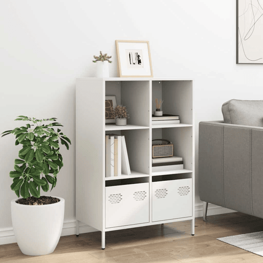 Armário alto - Bufete - Móvei de apoio 68x39x103,5 cm aço branco pt91