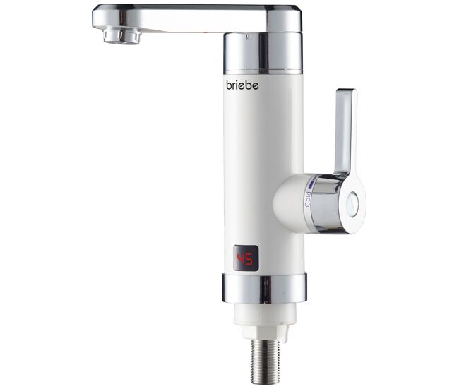 Briebe ih1203 grifo calentador de agua eléctrico instantáneo de mesa, bajo consumo, display, camping, 3600, blanco