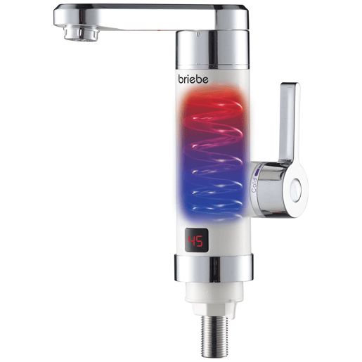 Briebe IH1203 Torneira com Aquecedor Elétrico Instantâneo de Bancada, Aquecedor de Água Baixo Consumo, Display LED, 3600, Branco