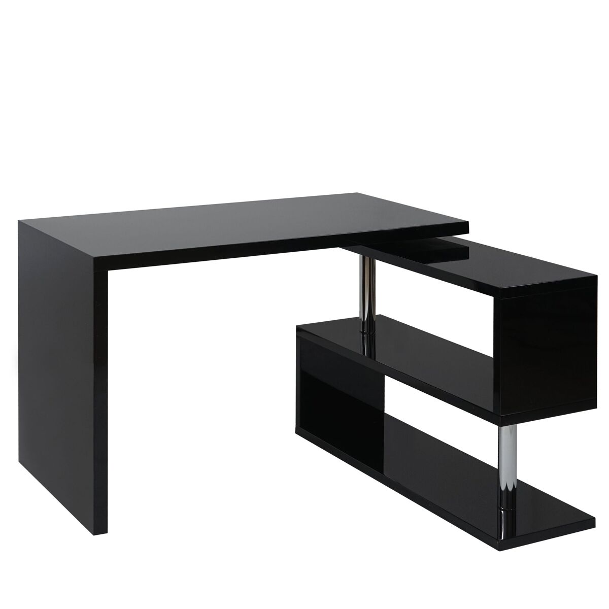 Escritorio/mesa de ordenador de esquina moderno con estante giratorio