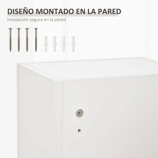 kleankin Armário de Medicamentos de Parede de 5 Níveis com Prateleiras Ajustáveis de Vidro Fechadura e 2 Chaves para Casa de Banho Cozinha 30x20x70 cm Branco