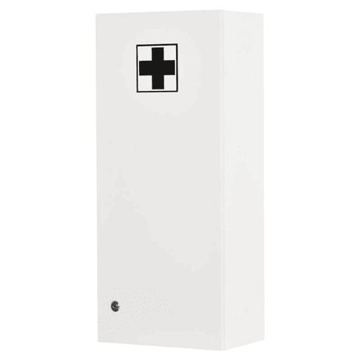 kleankin Armário de Medicamentos de Parede de 5 Níveis com Prateleiras Ajustáveis de Vidro Fechadura e 2 Chaves para Casa de Banho Cozinha 30x20x70 cm Branco