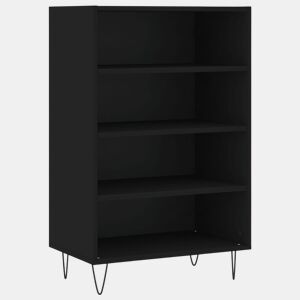 Armário alto - Bufete - Móvel de apoio 57x35x90 cm derivados de madeira preto pt1350