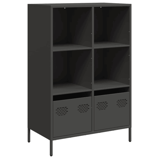 Armário alto - Bufete - Móvei de apoio 68x39x103,5 cm aço preto pt121