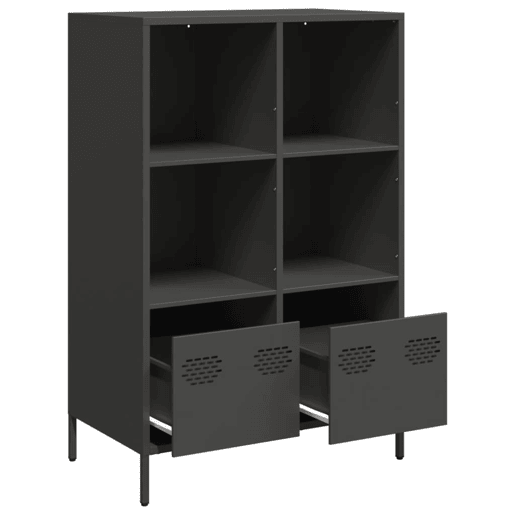 Armário alto - Bufete - Móvei de apoio 68x39x103,5 cm aço preto pt121