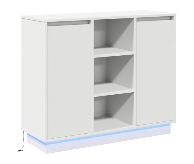 Aparador - mueble de almacenamiento led 90 x 32 x 75 cm madera de ingeniería es4131