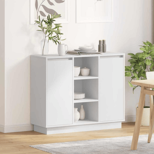 Aparador - Bufete - Móvei de apoio LED Branco 90 x 32 x 75 cm Madeira processada pt4131