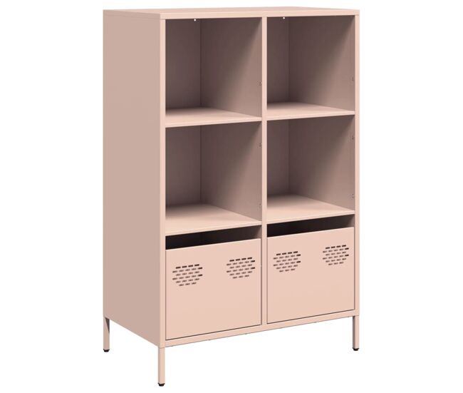 Aparador - mueble de almacenamiento acero rosa 68x39x103,5 cm es126