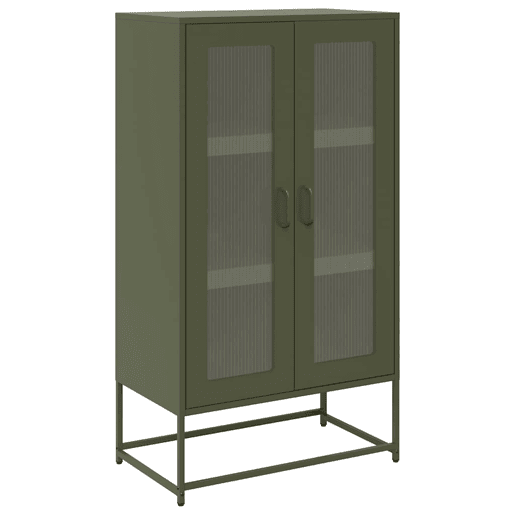 Aparador - Bufete - Móvei de apoio alto 68x39x123 cm aço verde azeitona pt2396