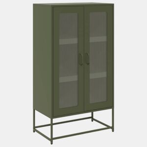 Aparador - Bufete - Móvei de apoio alto 68x39x123 cm aço verde azeitona pt2396