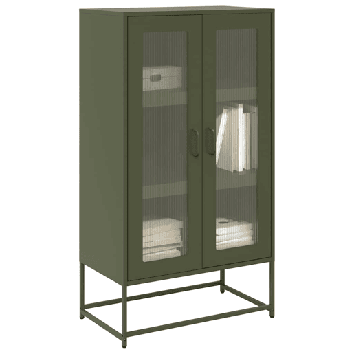 Aparador - Bufete - Móvei de apoio alto 68x39x123 cm aço verde azeitona pt2396