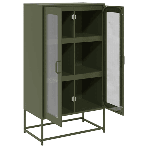 Aparador - Bufete - Móvei de apoio alto 68x39x123 cm aço verde azeitona pt2396