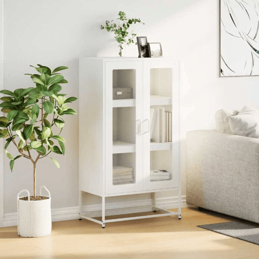 Aparador - Bufete - Móvei de apoio alto 68x39x123 cm aço branco pt2228