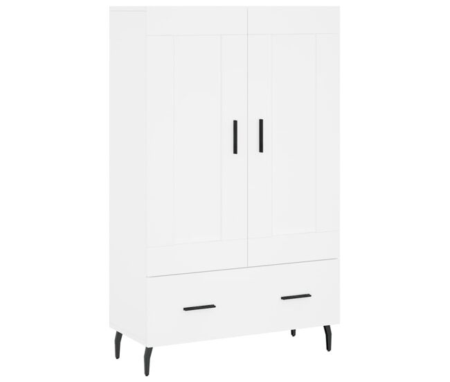 Aparador alto - mueble de almacenamiento madera de ingeniería blanco 69,5x31x115 cm es1231