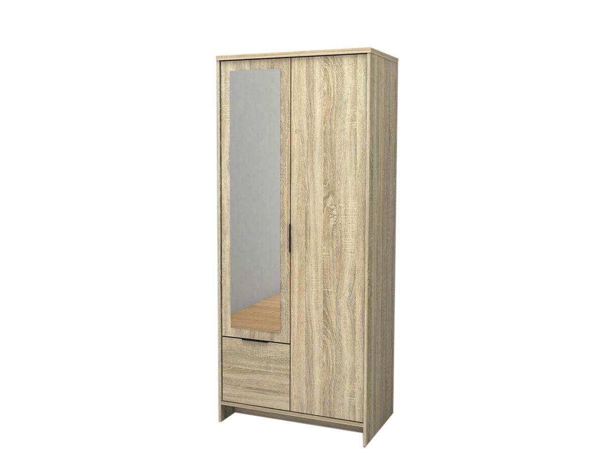 Armario de dormitorio con espejo 2 puertas dn