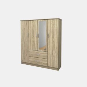 Roupeiro de Quarto 4 Portas DN, com Espelho